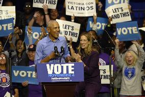 Former US President Barack Obama Attends Mike Sherrill Rally in Newark, NJ