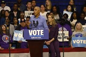 Former US President Barack Obama Attends Mike Sherrill Rally in Newark, NJ
