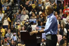 Former US President Barack Obama Attends Mike Sherrill Rally in Newark, NJ