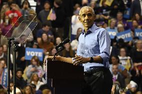 Former US President Barack Obama Attends Mike Sherrill Rally in Newark, NJ