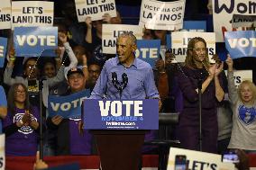 Former US President Barack Obama Attends Mike Sherrill Rally in Newark, NJ