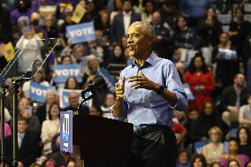 Former US President Barack Obama Attends Mike Sherrill Rally in Newark, NJ