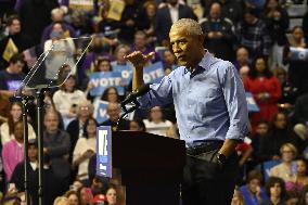 Former US President Barack Obama Attends Mike Sherrill Rally in Newark, NJ