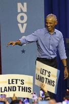 Former US President Barack Obama Attends Mike Sherrill Rally in Newark, NJ
