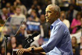 Former US President Barack Obama Attends Mike Sherrill Rally in Newark, NJ