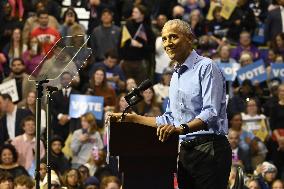 Former US President Barack Obama Attends Mike Sherrill Rally in Newark, NJ