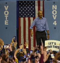 Former US President Barack Obama Attends Mike Sherrill Rally in Newark, NJ