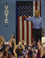 Former US President Barack Obama Attends Mike Sherrill Rally in Newark, NJ