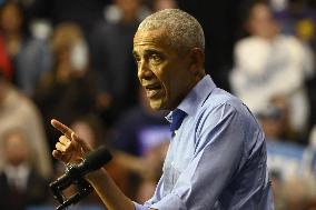 Former US President Barack Obama Attends Mike Sherrill Rally in Newark, NJ