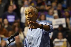 Former US President Barack Obama Attends Mike Sherrill Rally in Newark, NJ