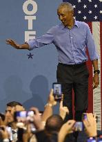Former US President Barack Obama Attends Mike Sherrill Rally in Newark, NJ
