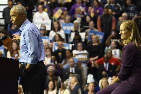 Former US President Barack Obama Attends Mike Sherrill Rally in Newark, NJ