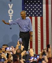 Former US President Barack Obama Attends Mike Sherrill Rally in Newark, NJ