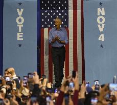 Former US President Barack Obama Attends Mike Sherrill Rally in Newark, NJ