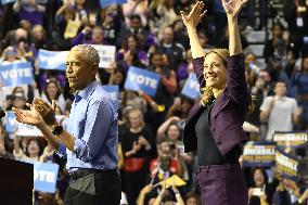 Former US President Barack Obama Attends Mike Sherrill Rally in Newark, NJ