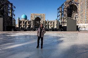 Jean-Michel Jarre At Concert on Registan Square - Samarkand