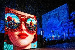 Jean-Michel Jarre At Concert on Registan Square - Samarkand