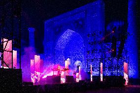 Jean-Michel Jarre At Concert on Registan Square - Samarkand
