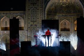 Jean-Michel Jarre At Concert on Registan Square - Samarkand