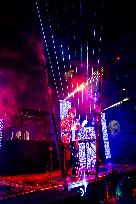 Jean-Michel Jarre At Concert on Registan Square - Samarkand