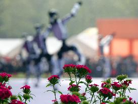 Robots Dancing at Chrysanthemum Exhibition in Yichan