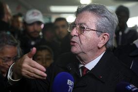 Jean-Luc Melenchon Visit To Market - Choisy-Le-Roi