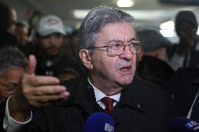 Jean-Luc Melenchon Visit To Market - Choisy-Le-Roi