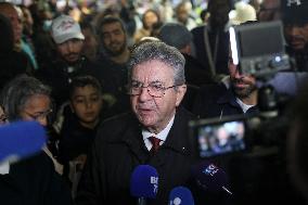 Jean-Luc Melenchon Visit To Market - Choisy-Le-Roi