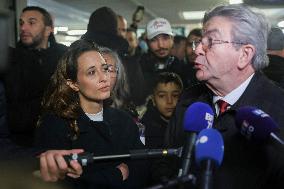 Jean-Luc Melenchon Visit To Market - Choisy-Le-Roi