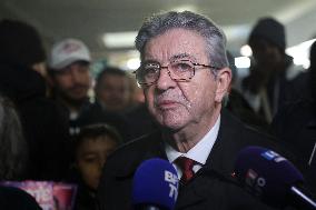 Jean-Luc Melenchon Visit To Market - Choisy-Le-Roi