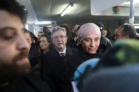 Jean-Luc Melenchon Visit To Market - Choisy-Le-Roi