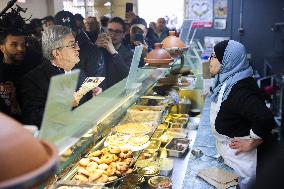 Jean-Luc Melenchon Visit To Market - Choisy-Le-Roi