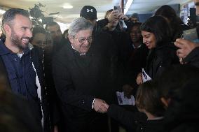 Jean-Luc Melenchon Visit To Market - Choisy-Le-Roi