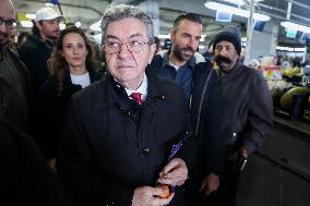 Jean-Luc Melenchon Visit To Market - Choisy-Le-Roi