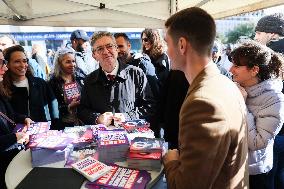 Jean-Luc Melenchon Visit To Market - Choisy-Le-Roi