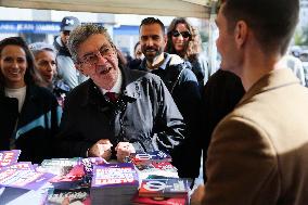 Jean-Luc Melenchon Visit To Market - Choisy-Le-Roi
