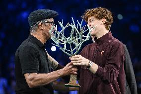 Jannik Sinner celebrates victory at Rolex Paris Masters 2025 in Paris FA