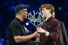 Jannik Sinner celebrates victory at Rolex Paris Masters 2025 in Paris FA