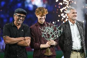 Jannik Sinner celebrates victory at Rolex Paris Masters 2025 in Paris FA