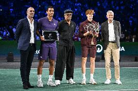 Jannik Sinner celebrates victory at Rolex Paris Masters 2025 in Paris FA