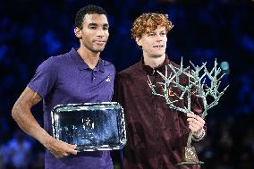 Jannik Sinner celebrates victory at Rolex Paris Masters 2025 in Paris FA