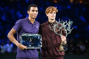 Jannik Sinner celebrates victory at Rolex Paris Masters 2025 in Paris FA