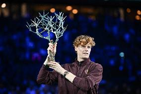 Jannik Sinner celebrates victory at Rolex Paris Masters 2025 in Paris FA