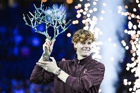 Jannik Sinner celebrates victory at Rolex Paris Masters 2025 in Paris FA