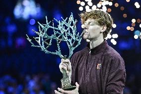 Jannik Sinner celebrates victory at Rolex Paris Masters 2025 in Paris FA