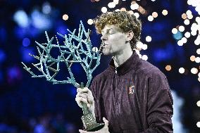 Jannik Sinner celebrates victory at Rolex Paris Masters 2025 in Paris FA