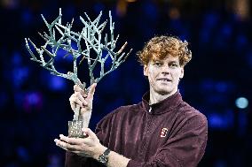 Jannik Sinner celebrates victory at Rolex Paris Masters 2025 in Paris FA