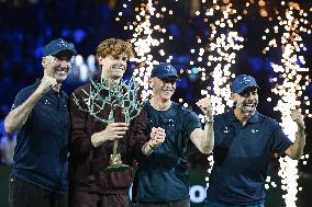 Jannik Sinner celebrates victory at Rolex Paris Masters 2025 in Paris FA