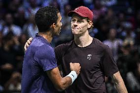 Jannik Sinner vs Felix Auger-Aliassime at Rolex Paris Masters 2025 in Paris FA