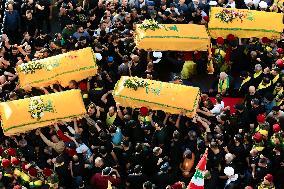 Funeral of The Victims of Israeli Airstrikes - Lebanon